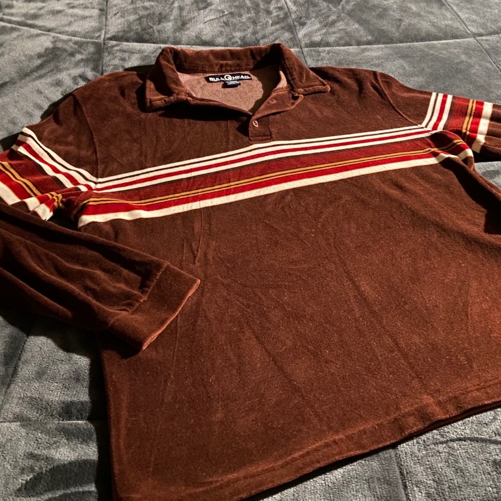 Bullhead Polyester Surf Rugby 90s Grunge Style Long Sleeve Men’s Size Large